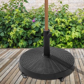 Outsunny Stojak Pod Parasol 25kg Imitacja Rattanu Stabilny i Dekoracyjny Do Ogrodu i Tarasu | Aosom PL