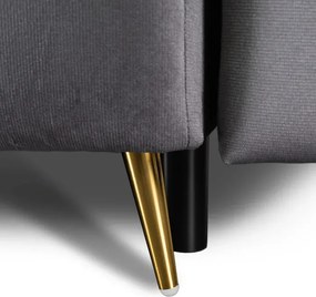 Sofa z Funkcją Spania SEUL Rozkładana Dwuosobowa Welurowa Szara Glamour
