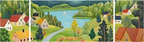 Obraz - Wioska w górach (170x50 cm)