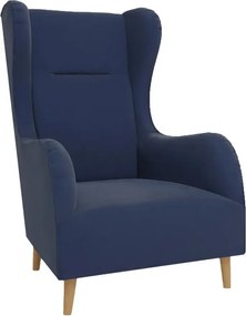 Ciemnoniebieski aksamitny fotel typu uszak Carole – Ropez