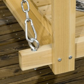 Outsunny Ławka Huśtawka z Pergolą 2 Osoby - Regulowana Wysokość, Solidne Drewno, 2,21x1,4x1,96m - Ogrodowy Azyl