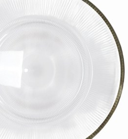 Transparentny podtalerz ze złotym dekorem, Ø 33 cm
