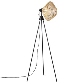 Rustykalna lampa podłogowa na trójnogu z liną - Jenthe Rustykalny / Vintage Oswietlenie wewnetrzne