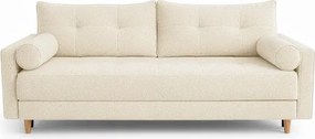 Sofa z Funkcją Spania LONAR Kremowa Boucle Nowoczesna
