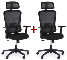 Krzesło biurowe MARCO 1+1 GRATIS, czarny
