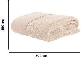 Koc z mikropluszu w kolorze kości słoniowej 150x200 cm Tomo – Tiseco Home Studio
