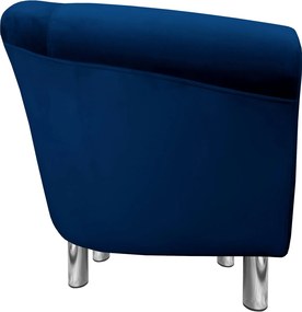 Fotel Milo tkanina Welur wygodny fotel tapicerowany do salonu i sypialni : Kolor nogi - Chrom, Kolor tkaniny - VELVET - MG16, Wysokość nogi - 15 cm