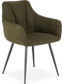 Krzesło Tapicerowane do Salonu NAWARA Zielone Nowoczesne
