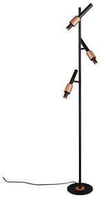 Czarna/w kolorze brązu lampa stojąca LED (wysokość 150 cm) Ikaris – Trio Select