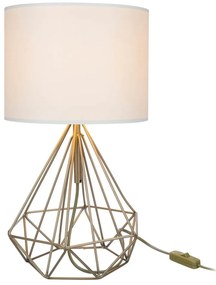 Lampa stołowa z tekstylnym kloszem w kremowo-złotym kolorze (wysokość 46,5 cm) Pena – Squid Lighting