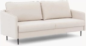 Kanapa z funkcją spania Movani - beżowa plecionka Loft 01 / czarne nogi