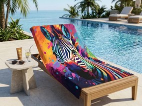 Ręcznik plażowy XL szybkoschnący ZEBRINA kolorowy 100 x 180 cm, 100% mikrofibra