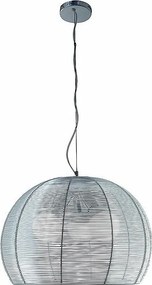 Lampa wisząca Toplight Basket nowoczesna śr. 40 cm 60W z chromowanego metalu z aluminiowym dyfuzorem - gniazdo E27x3
