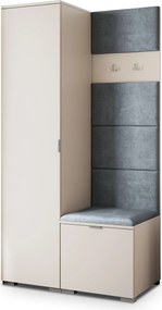 Masseno Garderoba LORI 95/181/51 cm Nowoczesna Szafa do Przedpokoju Kaszmir, MONOLITH 85 (Szary)