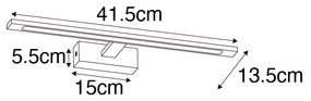 Nowoczesna lampa ścienna czarna 41,5 cm z LED IP44 - Jerre Nowoczesny Oswietlenie wewnetrzne