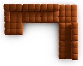 Pomarańczowa aksamitna sofa 379 cm Bellis – Micadoni Home