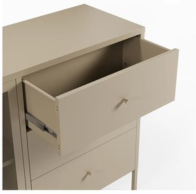 Kremowa metalowa komoda 140x90x40 cm Fayna – Marckeric