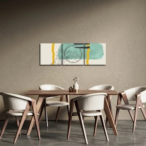 Obraz - Arkusze abstrakcyjne N⁰2 (z zegarem) (90x30 cm)