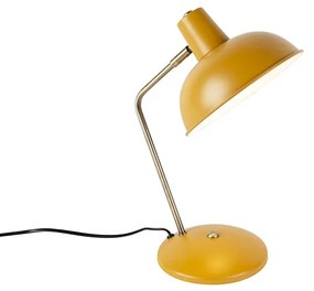 Lampa stołowa retro żółta z brązem - Milou