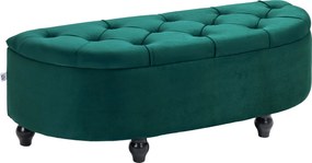 HOMCOM Stołek z miejscem do przechowywania, 2-w-1, wyściełany, z pokryciem z aksamitu, hydrauliczne amortyzatory, 120 x 46 x 42 cm, Niebieski