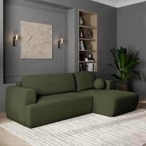 Masseno Narożnik SENTI z funkcją spania i pojemnikiem na pościel Narozniki L, Rozkładana sofa - Zielony, NOW OR NEVER 37