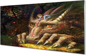 Szkło Ozdobne do Kuchni Spotkanie Dziewczynki ze Smokiem