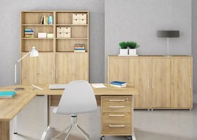 Regał do biura z drzwiami Prima 2 dąb sonoma