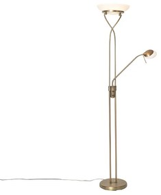 Lampa stojąca brązowa z LED i ściemniaczem z lampką do czytania - Empoli Nowoczesny Oswietlenie wewnetrzne
