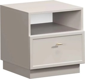Szafka nocna Lorini z szufladą 45 cm - kaszmir / złoty uchwyt T-bar