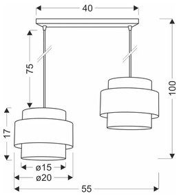 Biało-naturalna lampa wisząca z rattanowym kloszem ø 20 cm Rattan – Candellux Lighting