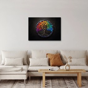 Obraz – Drzewo pełne kolorowych serc (70x50 cm)