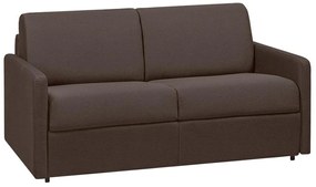 Kanapa 2-osobowa z ekspresowym mechanizmem rozkładania z tkaniny CALIFE - Kolor: brązowy - Miejsce do spania: 120 cm - Materac 14 cm