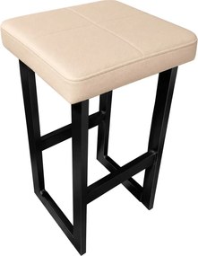 Hoker ALEX krzesło barowe tkanina Eko-skóra podstawa metalowa : Kolor Stelaża - Czarny , Kolor tkaniny - EKO-SKÓRA - 18D, Typ tkaniny - Eko-skóra , Wysokość - 60 cm