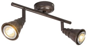 Lampa sufitowa i ścienna reflektor brązowo-rdzawy obrotowa i pochylna - Coney 2