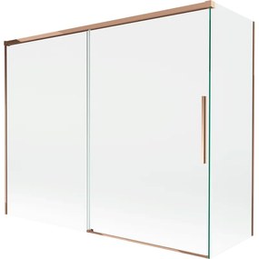 Mexen Rox parawan nawannowy 2-skrzydłowy rozsuwany 190 + 80 x 150 cm, transparent, różowe złoto - 8C9-190-080-60-00