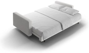 Jasnoszara rozkładana sofa ze schowkiem z materiału bouclé 222 cm Bali – Cosmopolitan Design