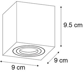 Nowoczesny kwadratowy reflektor łazienkowy czarny - Capa