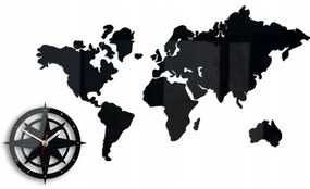 Zegar na ścianę mapa świata akrylowy naklejany kompas do salonu duży loft