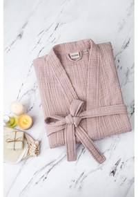 Różowy szlafrok muślinowy w rozmiarze S/M Kimono – Foutastic