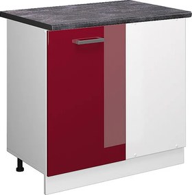 Szafka narożna czerwony połysk 86x60x81.6 r-line