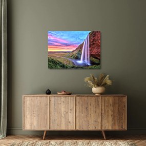 Obraz na szkle - Wodospad Seljalandsfoss (70x50 cm)