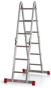 Aluminiowa uniwersalna drabina przegubowa, 4x3 szczeble, długość 3,565 m