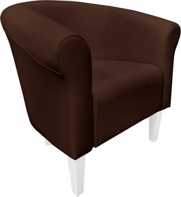 Fotel Milo tkanina Eko-skóra elegancki fotel do salonu i gabinetu : Kolor nogi - Biała, Kolor tkaniny - EKO-SKÓRA - 2D, Wysokość nogi - 20 cm