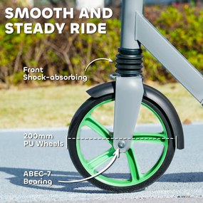 Hulajnoga AIYAPLAY, regulowana wysokość, hamulec tylny, składana, obciążenie do 100 kg, Zielona