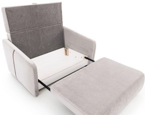 Sofa Zeldia 155 z funkcją spania - jasno szary szenil hydrofobowy Spring 1104