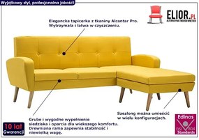 Narożnik z leżanką żółty M5-T45