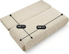 Sofa BASE Rozkładana Dwuosobowa Beżowa Boucle Japandi