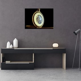 Obraz złotego zegarka kieszonkowego (70x50 cm)