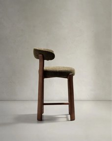 Hoker w kolorze zielono-ciemnonaturalnym z litego drewna jesionowego (wysokość siedziska 65 cm) Granite – Kave Home