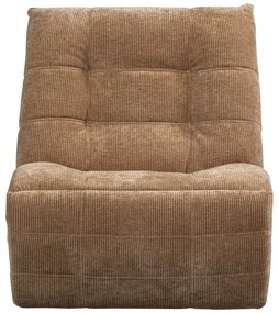 Jasnobrązowy częściowo rozkładany sztruksowy fotel wypoczynkowy Hein – WOOOD